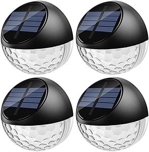Quntis Solar Light Outdoor 4Pack,IP65 Waterproof Solar Fence Lights,Auto On/Off LED Solar Lights,Warm White Light Solar Deck Wall Lights for Garden Post Patio Yard Stairway Path Porch