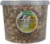 Supa Dried Mealworms, Hi-Energy Suet Pellets & Fruit Platter Mix for Wild Birds, 3 Litre Bucket, High Energy Protein Rich Treat For Garden Birds, Attract More Birds To Your Garden.