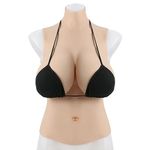 ZWSM Half Body Silicone Filled Breastplate Realistic Breast Forms D/E/H/K Cup Fake Boob for Crossdressers Drag Queen Mastectomy,Color 1,K