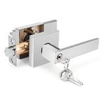 Gobrico Keyed Entry Door Lever with Lock in Polished Chrome Door Front Door Lock 1 Pack