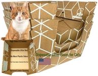 Cats Desire Disposable Litter Box Pack (3 Tray) w/Perforated and Low Entry - Fits Large Cats, Partially Recycled Cardboard, 19" L x 17" W x 8.5" H