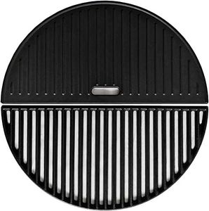ZLjoint 18" Half Moon Cast Iron Reversible Griddle & Grate for Kamado Joe Classic I, II, III, Stand-Alone, Large Big Green Egg Cast Iron Grate, Vision Grill VGKSS-CC2, B-11N1A1-Y2A Accessories