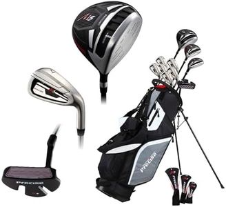 Precise M5 Golf Clubs Set for Men | Lighweight Graphite & True Temper Stainless Steel Shafts w/Precise Alignment Putter & Stand Bag | Left/Right Hand Options & Regular/Tall Complete Golf Club Sets