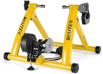 Bike Trainer, Magnetic Bicycle Stationary Stand for Indoor Exercise Riding, 26-29" & 700C Wheels, Quick Release Skewer & Front Wheel Riser Block Included