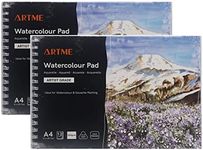 ARTME A4 Watercolour Pad (2 Pack) x 12 Sheets/ 300gsm/ Firmly Textured/Cold Pressed/Cellulose Acid Free/Premium Quality Drawing Pad Sketchbook Aquarelle & Gouache Painting(2 Pack)