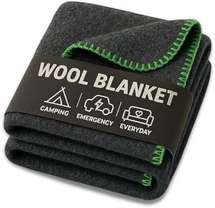 Jmr USA Inc. Military Wool Blanket for Camping, Emergency and Everyday Use, Fire Retardant Extra Thick and Warm Outdoor Wool Blanket, 80% Wool, Grey, Size 66X90.