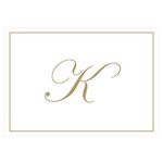 Thank You Notes Personalized Stationery Note Cards for Thank You Note Monogrammed Initial Box of 8 Gold Letter K