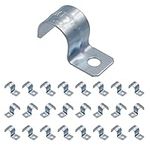 ISPINNER 25pcs 1/2 Inch Zinc Plated Steel EMT Pipe Straps with 1 Hole for EMT Conduit or Pipe Fixing