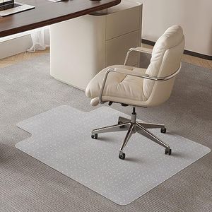 SHAREWIN Chair Mat for Carpeted Floor with Lip,47''×36'' PVC Carpet Protector for Low Pile Carpets Heavy Duty Effective Grip Anti-Slip,Won't Crack,Easy to Clean for Office and Home