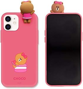 LINE Friends KCE-CSB030 iPhone 12 Mini Soft Case, Line Friends, Chocolate Figure, Matte Finish, iPhone 12 Mini Cover