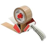 EPISENT Heavy Duty Packaging Tape Gun Dispenser with Pack of 6 Packaging Tape Rolls - 48MM x 66M Packing Tape with Dispenser Tape Gun for Parcel Boxes or General Purpose (Tape Gun Dispenser)