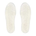 riemot Genuine Sheepskin Insoles for Men Women, Super Thick Premium Lambswool Insoles for Wellies Slippers Boots, Warm Fleece and Comfortable Shoe Insoles for Cold Winter, White, Women UK5/EU38