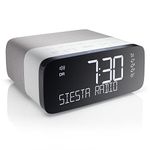 Pure P147504 Siesta Rise DAB+/DAB/FM Digital Radio Alarm Clock, with USB Phone Charging, CrystalVue Auto-Dim Display, 3 Radio or Tone Alarms and 20 Station Pre-Sets, Black and White