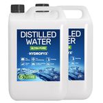 HYDROFYX Distilled Water Ultra pure, 2 x 5l (10 litre) Ideal for Steam irons, Car Battery top up, Humidifiers, Cleaning, Engines and more, lab tested and certified (Made in the UK)