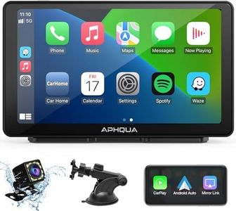 Portable Wireless Car Stereo Apple Carplay with Airplay, 7" HD Touch Screen Android Auto for Cars, Car Radio Receiver with Bluetooth, FM, AUX, Voice Control, GPS Navigation for All Vehicles…