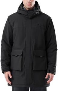 Men's Winter Ski Jacket Snow Coats Waterproof Detachable Hood Windproof Rain Jackets Black 2x-Large