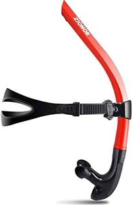 ZIONOR T1 Snorkel Lap Swimming Swimmer Training Diving Snorkeling Comfortable Mouthpiece One-Way Purge Valve for Pool Open Water - Red