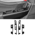 Voodonala Window Lift Control Panel Interior Trim Switch Panel Accessories for Ford F150 2021 2022 (6Pcs/set,Carbon Fiber Black)