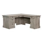 Pemberly Row Contemporary Wood L-Shape Computer Desk in Split Oak