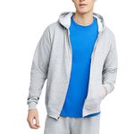 Hanes Men's, EcoSmart Fleece Full-Zip Hoodie, Hooded Sweatshirt, Ash, L