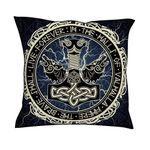 Firelife Viking Odin hammer cushion cover cushion cover linen decorative cushion cover throw cushion cover for sofa couch car home decor, White, 45 x 45 cm