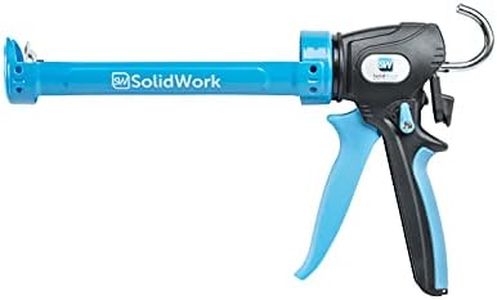 SolidWork Professional Hand Caulk Gun with Switchable Thrust Ratio 12:1 & 24:1 | Silicone Gun Caulking Tool 310 ml for All Sealant | Impact Resistant Soft Grip Patented 360 Rotation Caulking Gun