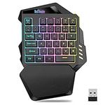 RedThunder G60 2.4Ghz Wireless RGB One-Handed Gaming Keyboard, 35-key Mini Design, Ergonomic Non-slip Comfortable Hand Rest, Rechargeable 2000mAh Battery, Suitable For PC, PS4, PS5, Xbox One.