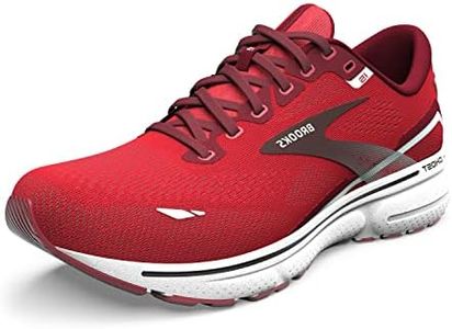 Brooks Men's Ghost 15 Neutral Running Shoe, Red/Blue Haze/White, 9.5