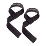 Harbinger Padded Cotton Lifting Straps with NeoTek Cushioned Wrist (Pair), Black , 5 mm