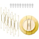 AIM Cloudbed 10 Pack Plate Hangers for Walls Plate Hangers Stainless Steel Compatible Decorative Plates Hooks Dish Diaplay Holder 8Inch with 10 PCS Wall Hooks (8 Inch Gold)