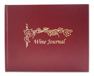 BookFactory® Wine Journal/Wine Log Book/Wine Diary/Wine Notebook - Burgundy Leather Cover - 72 Pages, Professional Grade, Smyth Sewn Hardbound, 8 7/8" x 7" (LOG-072-XLO-TWR-WINE-XMT43R)