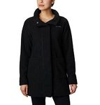 Columbia Women's Panorama Long Jacket, Sherpa Fleece, Black, 2X Plus