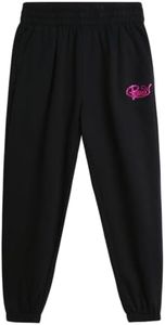 PUMA Girls' Sweatpants - Academy Vibe Pack Fleece Jogger Pants with Side Pocket - Summer Joggers Baggy Pants for Girls (S-XL), Puma Black, Large