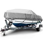 Budge 1200 Denier Boat Cover fits Center Console V-Hull Boats B-1231-X8 (24' to 26' Long, Gray)