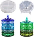 Bekecidi Epoxy Resin Moulds, Jewellery Box Silicone Moulds for Resin Casting Round Shape Stacking Storage Box Molds with Lid for Making Resin Container Candy Jar DIY Crafts