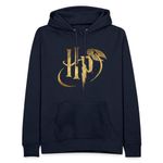 Spreadshirt Harry Potter Golden Snitch Logo Women's Hoodie, S, Navy