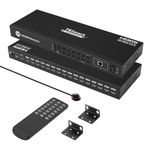 TESmart HDMI Switcher 16 Port 4K@60Hz, 16-in-1 Out HDMI Switch with EDID Emulator, HDCP 2.2, 1U Rack Mount, RS232 | LAN Port | IR Remote | IP Control | Auto Scan, Ideal for Home Theater & Gaming