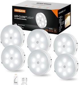 Puck Lights with Remote Control,1000mAh Rechargeable Under Cabinet Lighting,LED Closet Lights,3Pack Tap Light,Cordless Stick On Lights for Under Cabinet,Hallway, Stairway,Closet (Cool White-6PCS)
