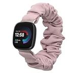 kwmobile Watch Strap Compatible with Fitbit Versa 4 / Sense 2 / Versa 3 / Sense - Lavender Scrunchie Watch Band - 5.5-7.5 inches (14-19 cm)