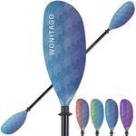 WONITAGO Kayak Paddles Fiberglass Paddle with Nylon Blades, Floating Adjustable Kayaking Oars, 3 Piece, 230-250cm/90-98 inch Wave Blue