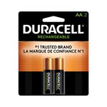 Duracell - Rechargeable AA Batteries - long lasting, all-purpose Double A battery for household and business - 2 count