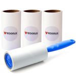 Wooflix Lint Remover with Handle, Protective Cover, and 4 Refills (240 Sheets) - Sticky Roller Brush for Clothes, Furniture, Carpet, Pet Fur, Dust, and Dirt