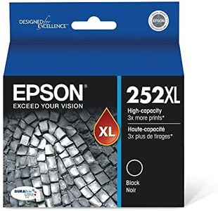 EPSON 252 DURABrite Ultra Ink High Capacity Black Cartridge (T252XL120-S) Works with WorkForce WF-3620, WF-3640, WF-7110, WF-7610, WF-7620, WF-7710, WF-7720, WF-7210