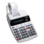 Canon Printing Calculator with Calendar - 12 Character(s) - Fluorescent - Power Adapter Powered - 7.5 x 10.5 x 2.5 - Gray