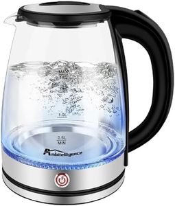 Electric Kettle Keep Warm, 1.8L Glass Tea Kettle, Hot Water Boiler with LED Light, Auto Shut-Off & Boil Dry Protection