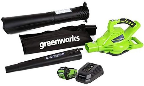 Greenworks 40V 185 MPH Variable Speed Cordless Leaf Blower/Vacuum, 4.0Ah Battery and Charger Included