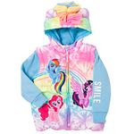 My Little Pony Twilight Sparkle Pinkie Pie Rainbow Dash Girls Zip Up Vest 2fer Jacket Toddler to Big Kid, Multicolor, 6
