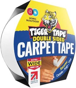 Tiger Tape® Wide Double Sided Carpet Tape | Reinforced Fibre Glass Tiger Technology | Safe for Hard Floors, secures Rugs, Tiles & Carpets. Avoids the use of Sprays, Staples or Glues