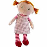 HABA Snug Up Doll Roya - 10" Soft Doll with Embroidered Face, Red Pigtails and Removable Pink Dress - Machine Washable - Perfect First Doll and Stuffed Cuddle and Sleep Companion for 18 Months and Up