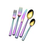 Towle Living 5243468 Dream Rainbow 20-Piece Flatware Set, Stainless Steel, Silver